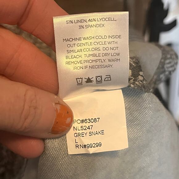 Anthropologie Level 99 Grey Snake Print Linen Blazer Large - Picture 8 of 9